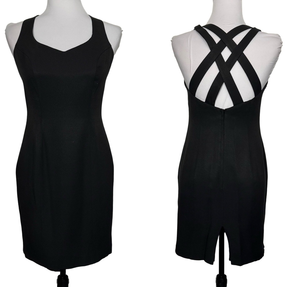 CDC Petites Vintage Dress Sleeveless Sweetheart Neck Strappy‎ Back Black Size 6P